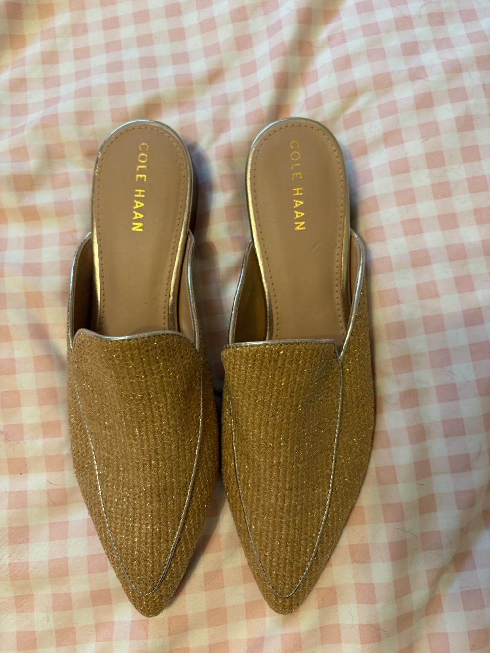 NWT Cole Haan gold slides